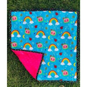 CoComelon Doll Blanket/CarSeatSnuggie 21”x21”